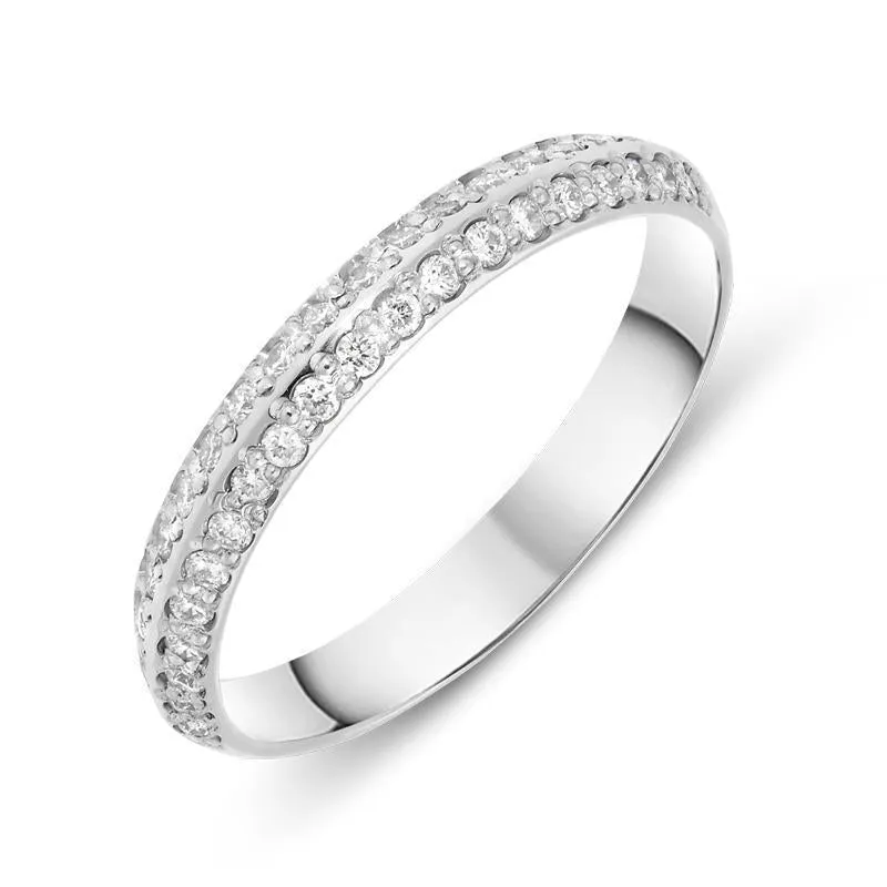 18ct White Gold 0.28ct Diamond Wedding Ring D sold by Jura Watches
