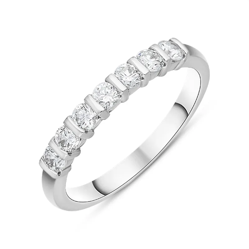 18ct White Gold 0.51ct Diamond Seven Stone Bar Set Ring made by Jura Watches