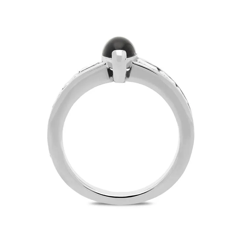 18ct White Gold Whitby Jet 1.75ct Diamond Marquise Ring sold by Jura Watches product image thumbnail 2