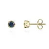 9ct Yellow Gold Sapphire 3mm Round Stud Rub Over Set Stud Earrings sold by Jura Watches