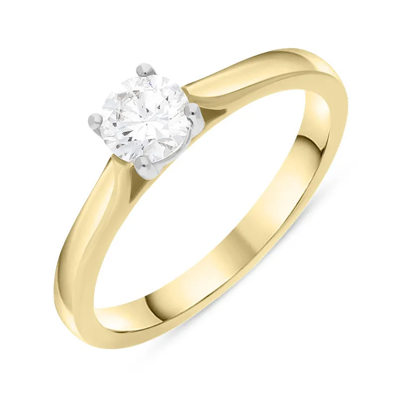 18ct Yellow Gold 0.52ct Diamond Brilliant Cut Solitaire Ring sold by Jura Watches