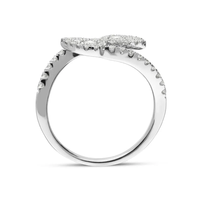 18ct White Gold 0.59ct Diamond Twist Leaf Ring D sold by Jura Watches product image thumbnail 3