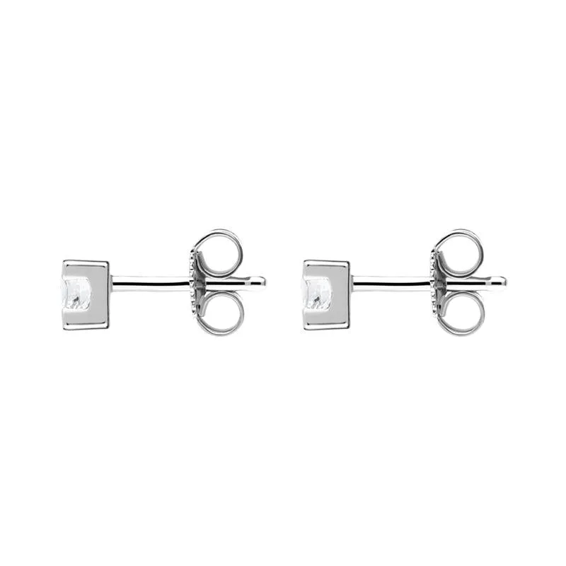 18ct White Gold 0.50ct Diamond Claw Set Solitaire Stud Earrings sold by Jura Watches product image thumbnail 2