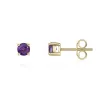 9ct Yellow Gold Amethyst 4mm Round Claw Set Stud Earrings sold by Jura Watches