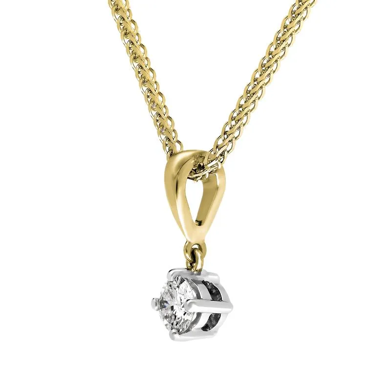 18ct White and Yellow Gold Diamond Solitaire Pendant sold by Jura Watches product image thumbnail 2