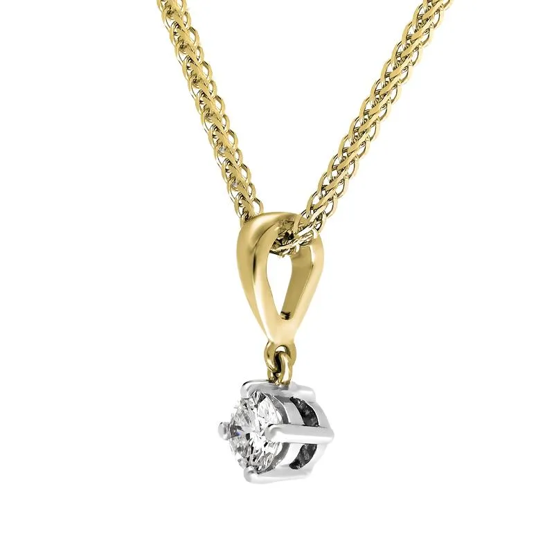18ct White and Yellow Gold Diamond Solitaire Pendant sold by Jura Watches product image thumbnail 2