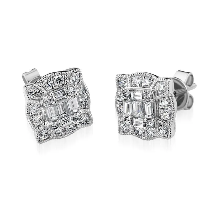18ct White Gold Diamond Cluster Stud Earrings sold by Jura Watches product image thumbnail 2