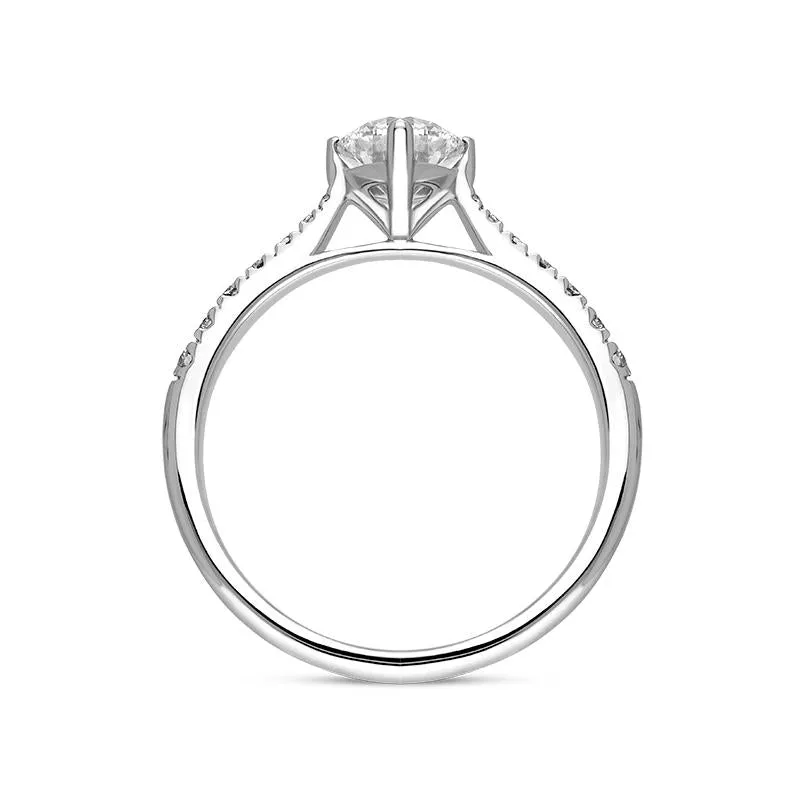 Platinum 0.89ct Diamond Set Shoulder Solitaire Ring sold by Jura Watches product image thumbnail 4