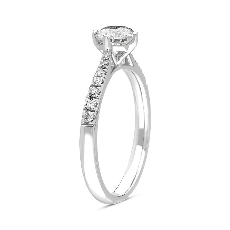 Platinum 0.89ct Diamond Set Shoulder Solitaire Ring sold by Jura Watches product image thumbnail 3