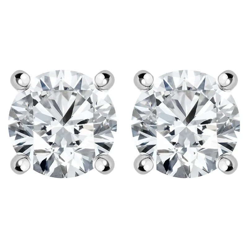18ct White Gold 0.80ct Diamond Solitaire Brilliant Cut Stud Earrings sold by Jura Watches