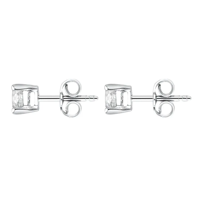 18ct White Gold 0.80ct Diamond Solitaire Brilliant Cut Stud Earrings sold by Jura Watches product image thumbnail 2