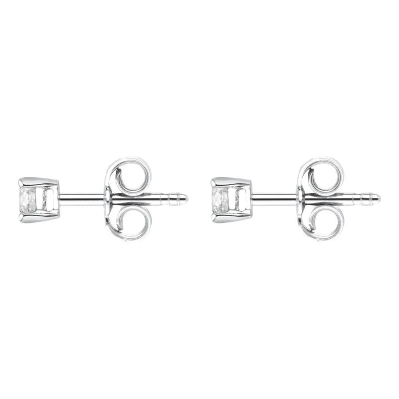 18ct White Gold 0.25ct Diamond Solitaire Brilliant Cut Stud Earrings sold by Jura Watches product image thumbnail 2