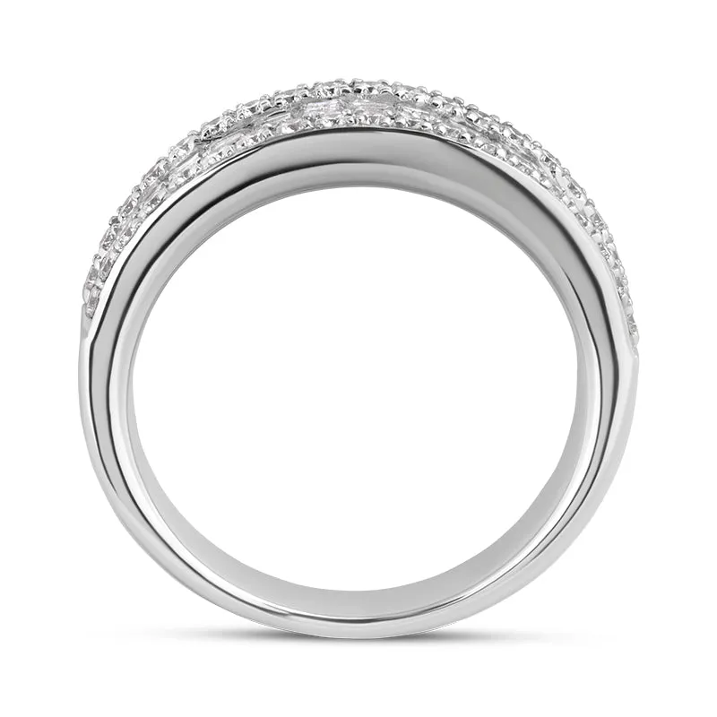 18ct White Gold Diamond Baguette Cut Half Eternity Ring sold by Jura Watches product image thumbnail 3