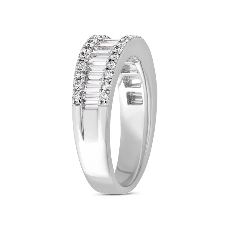 18ct White Gold Diamond Baguette Cut Half Eternity Ring sold by Jura Watches product image thumbnail 4