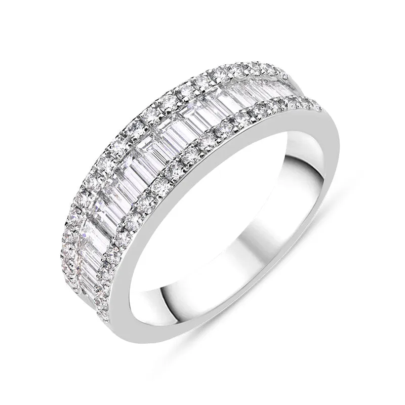 18ct White Gold Diamond Baguette Cut Half Eternity Ring sold by Jura Watches