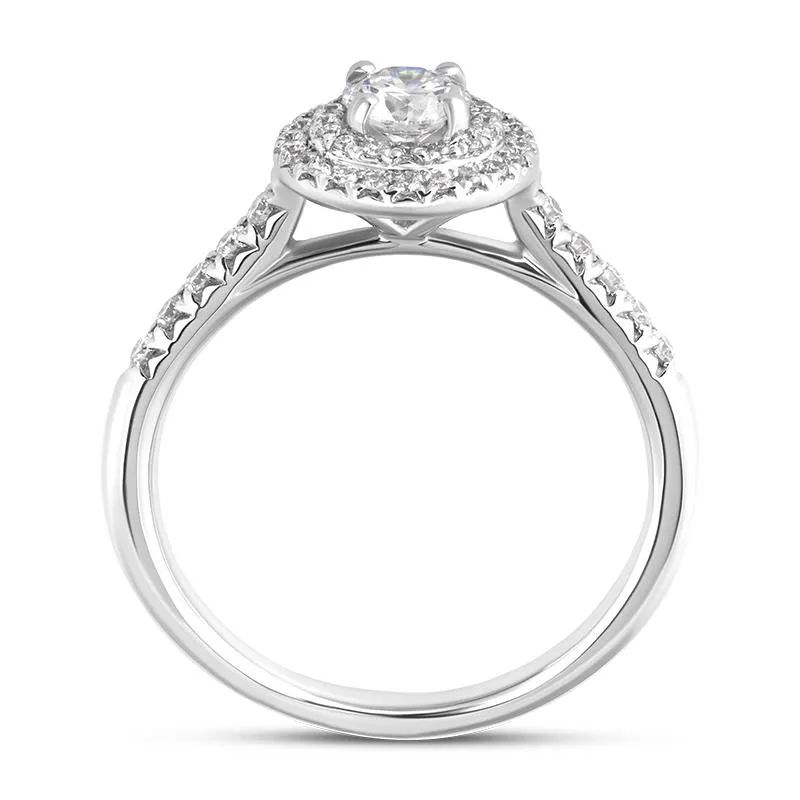 Platinum Diamond Brilliant Round Cut Cluster Shoulder Set Ring sold by Jura Watches product image thumbnail 3