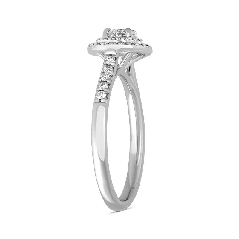 Platinum Diamond Brilliant Round Cut Cluster Shoulder Set Ring sold by Jura Watches product image thumbnail 4