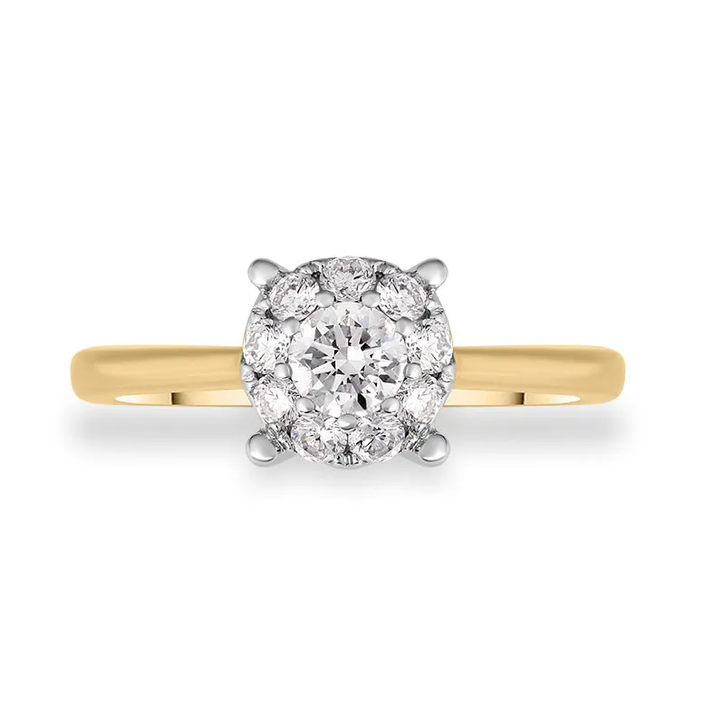 18ct Yellow Gold Diamond Round Brilliant Cut Cluster Ring sold by Jura Watches product image thumbnail 2