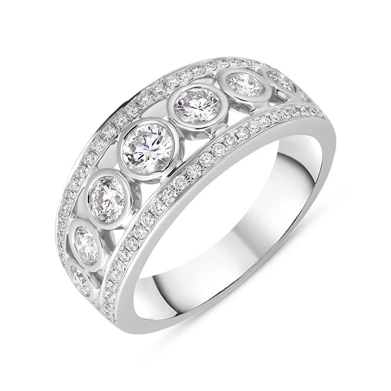 18ct White Gold Diamond Seven Stone Half Eternity Ring sold by Jura Watches