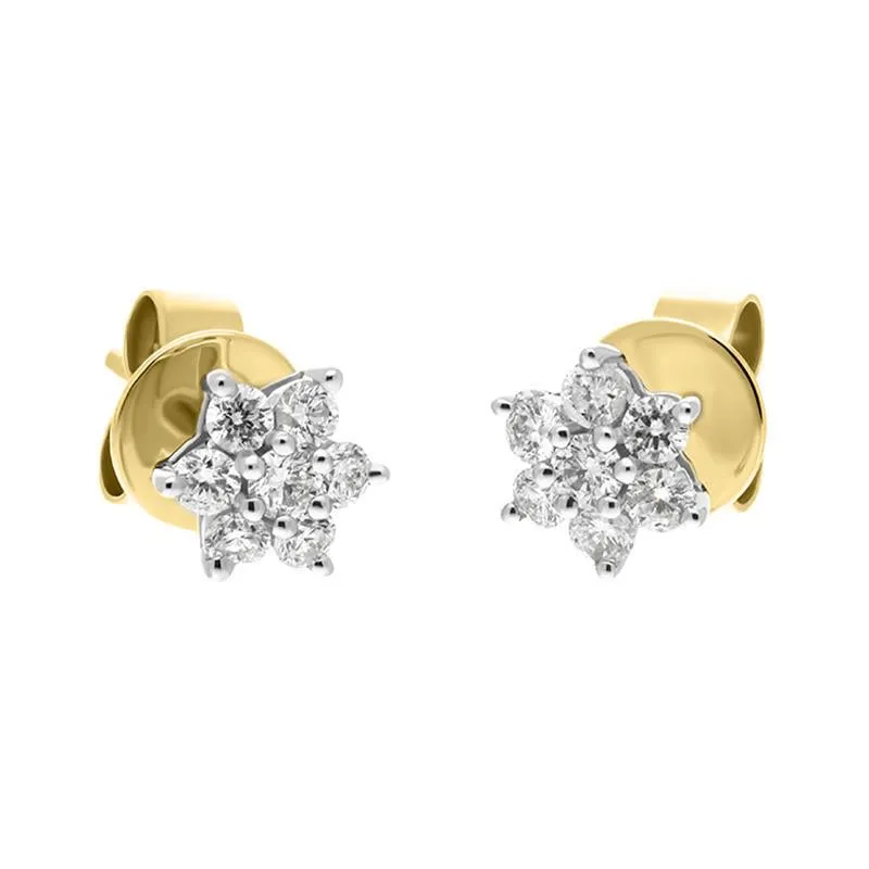 18ct White and Yellow Gold Diamond Cluster Stud Earrings sold by Jura Watches product image thumbnail 2