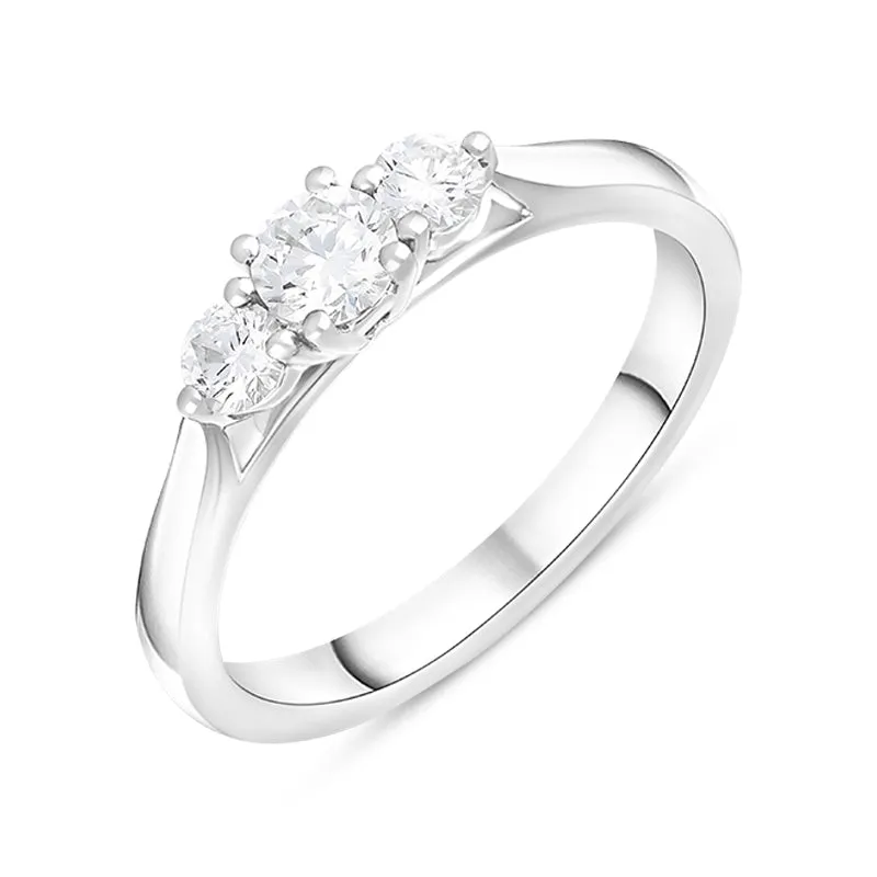 Platinum 0.50ct Diamond Three Stone Ring sold by Jura Watches