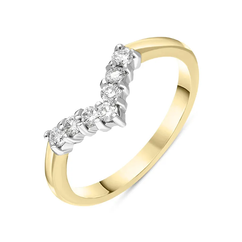 18ct Yellow Gold 0.27ct Diamond Seven Stone Wishbone Ring sold by Jura Watches