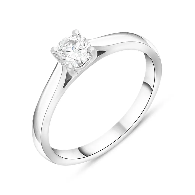 Platinum Diamond Round Brilliant Cut Solitaire Ring sold by Jura Watches