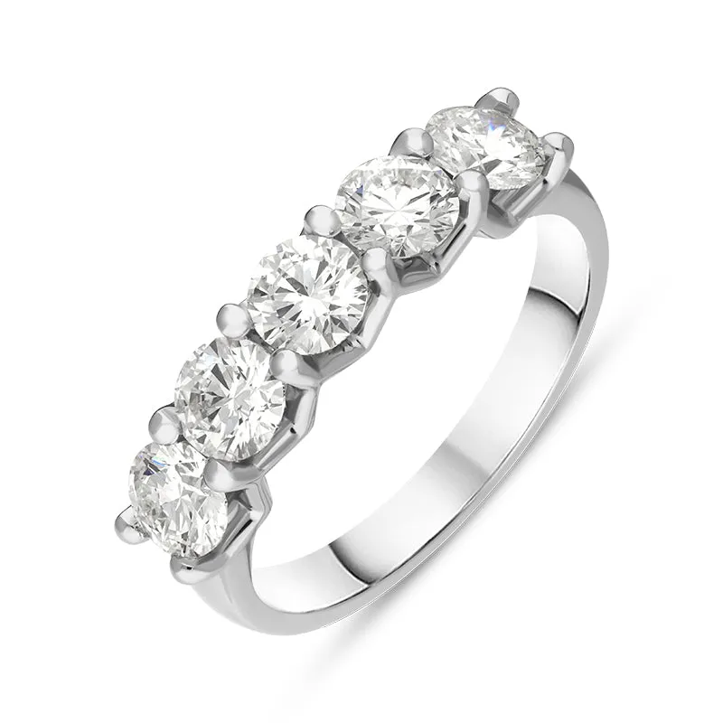 Platinum Diamond Five Stone Half Eternity Ring sold by Jura Watches