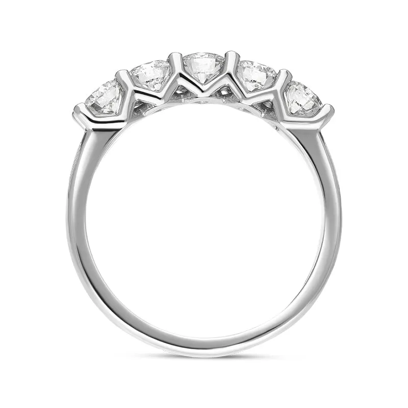 Platinum Diamond Five Stone Half Eternity Ring sold by Jura Watches product image thumbnail 3