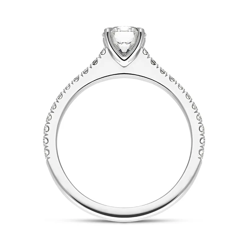 Platinum Diamond Solitaire Shoulder Set Ring sold by Jura Watches product image thumbnail 3