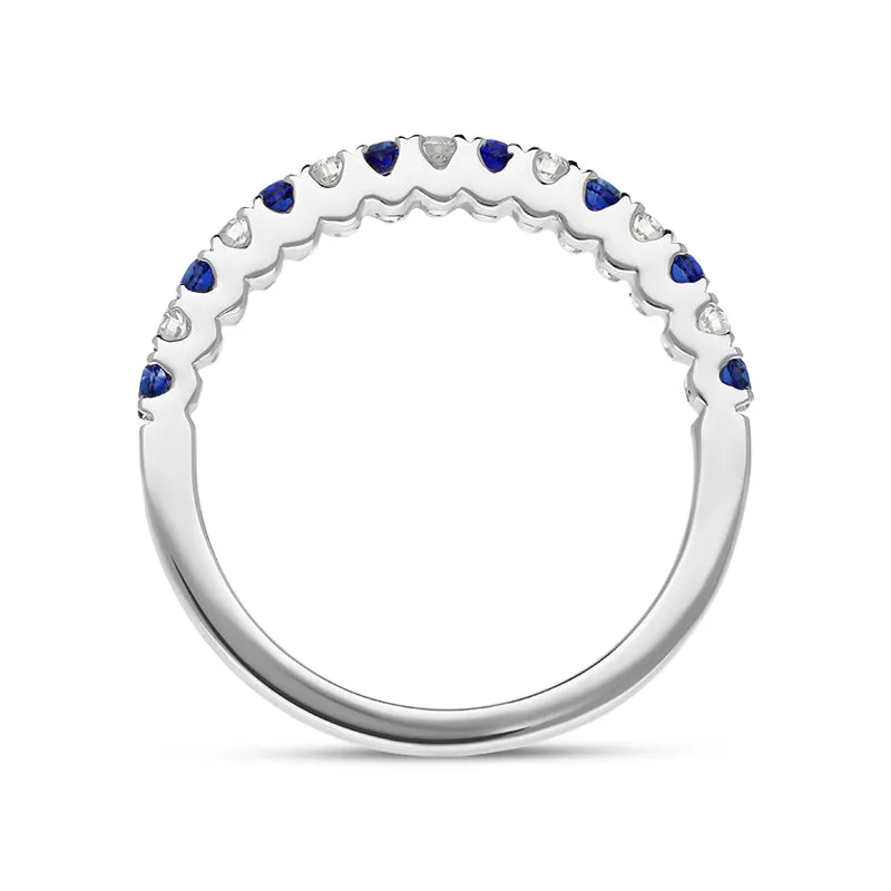 18ct White Gold Sapphire Diamond Half Eternity Ring sold by Jura Watches product image thumbnail 3