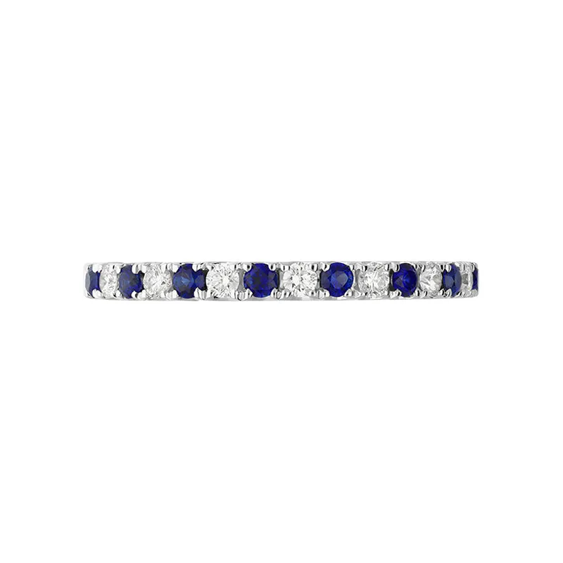 18ct White Gold Sapphire Diamond Half Eternity Ring sold by Jura Watches product image thumbnail 2