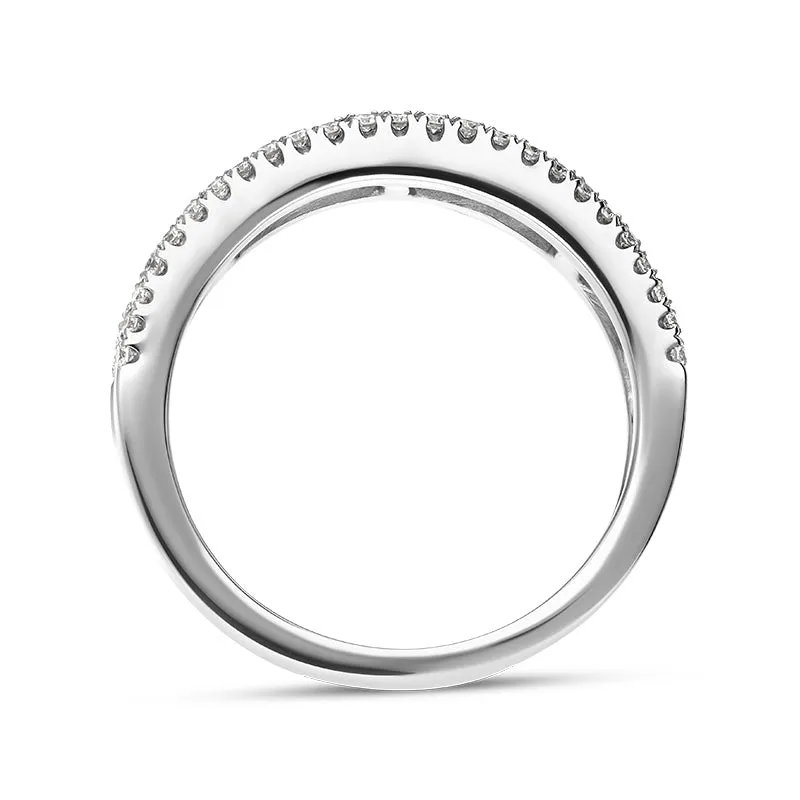 18ct White Gold Ruby Diamond Square and Baguette Cut Half Eternity Ring sold by Jura Watches product image thumbnail 3