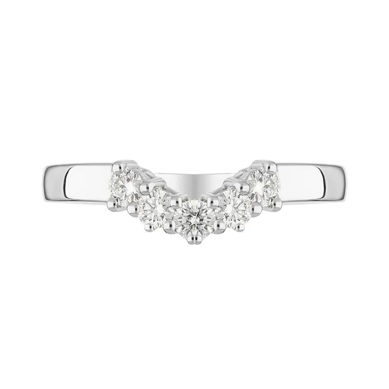 18ct White Gold Diamond Five Stone Wishbone Ring sold by Jura Watches product image thumbnail 2
