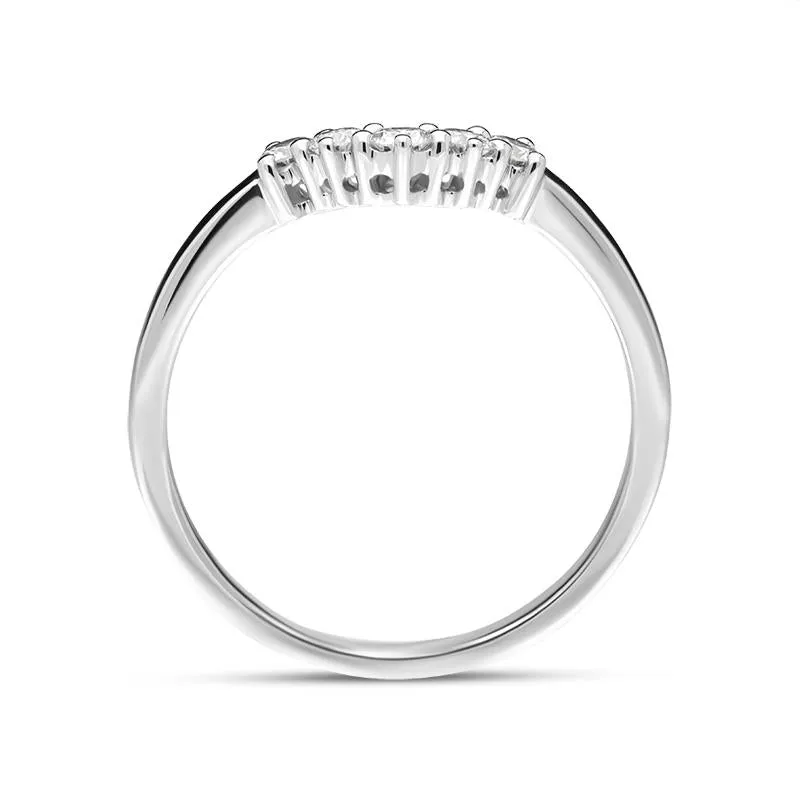 18ct White Gold Diamond Five Stone Wishbone Ring sold by Jura Watches product image thumbnail 3