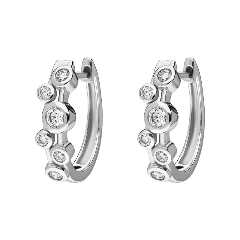 18ct White Gold Diamond Bubble Hoop Earrings sold by Jura Watches product image thumbnail 2