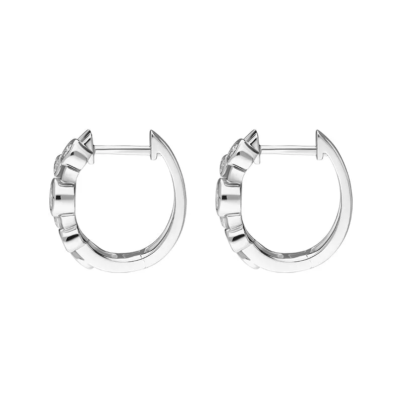 18ct White Gold Diamond Bubble Hoop Earrings sold by Jura Watches product image thumbnail 3