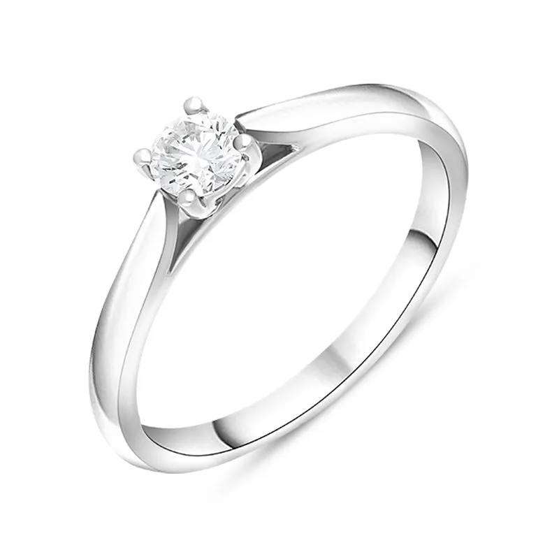 Platinum Diamond Round Brilliant Cut Solitaire Ring sold by Jura Watches