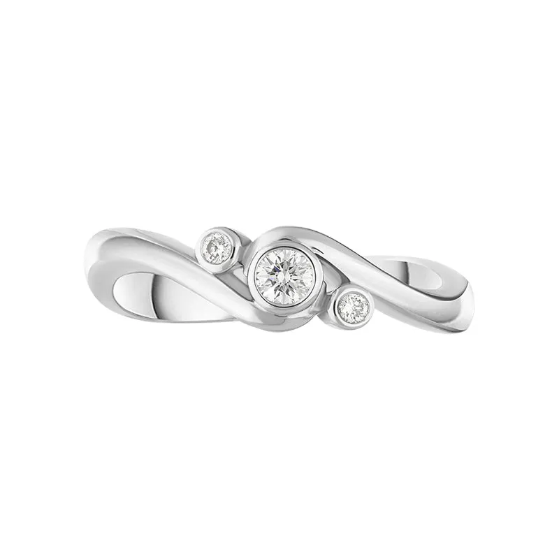 18ct White Gold Diamond Three Stone Crossover Ring sold by Jura Watches product image thumbnail 2