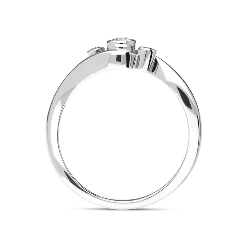 18ct White Gold Diamond Three Stone Crossover Ring sold by Jura Watches product image thumbnail 3