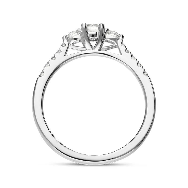 Platinum Diamond Three Stone Oval Cut Ring sold by Jura Watches product image thumbnail 3