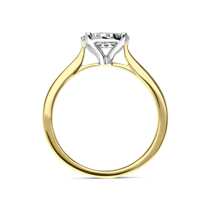18ct Yellow Gold Diamond Round Brilliant Cut Cluster Ring sold by Jura Watches product image thumbnail 3