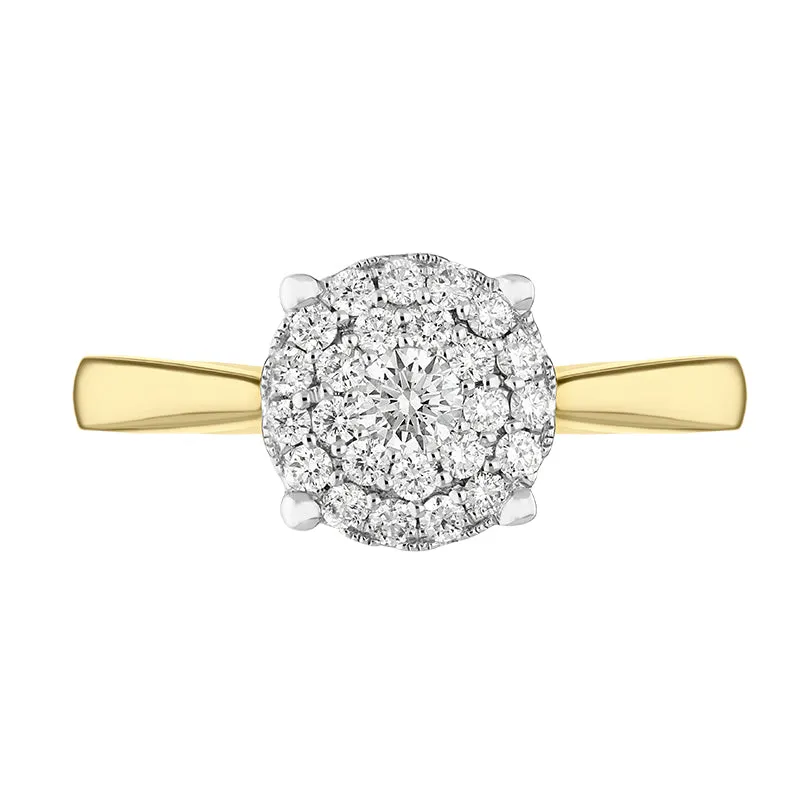 18ct Yellow Gold Diamond Round Brilliant Cut Cluster Ring sold by Jura Watches product image thumbnail 2