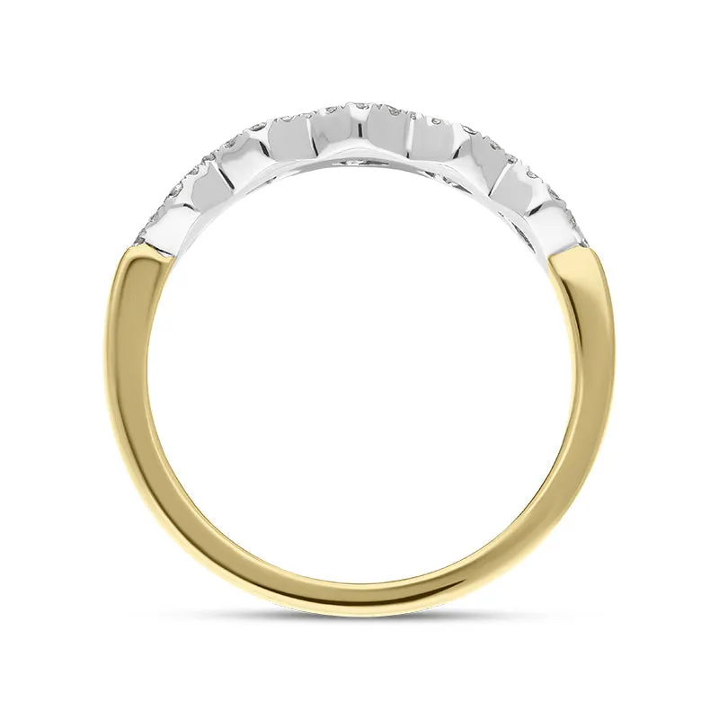18ct Yellow Gold Diamond Five Stone Cluster Half Eternity Ring sold by Jura Watches product image thumbnail 3