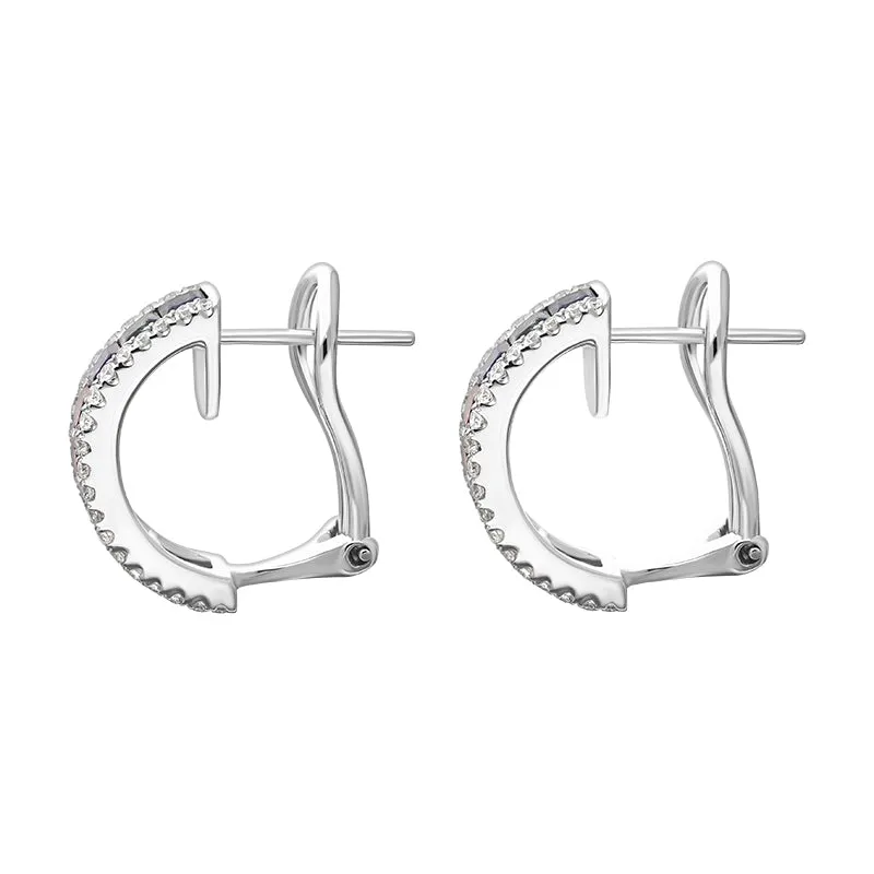 18ct White Gold Sapphire Diamond Princess Cut Multicolour Hoop Earrings sold by Jura Watches product image thumbnail 2