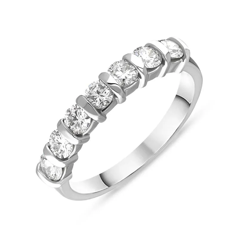 Platinum Diamond Seven Stone Bar Set Half Eternity Ring sold by Jura Watches