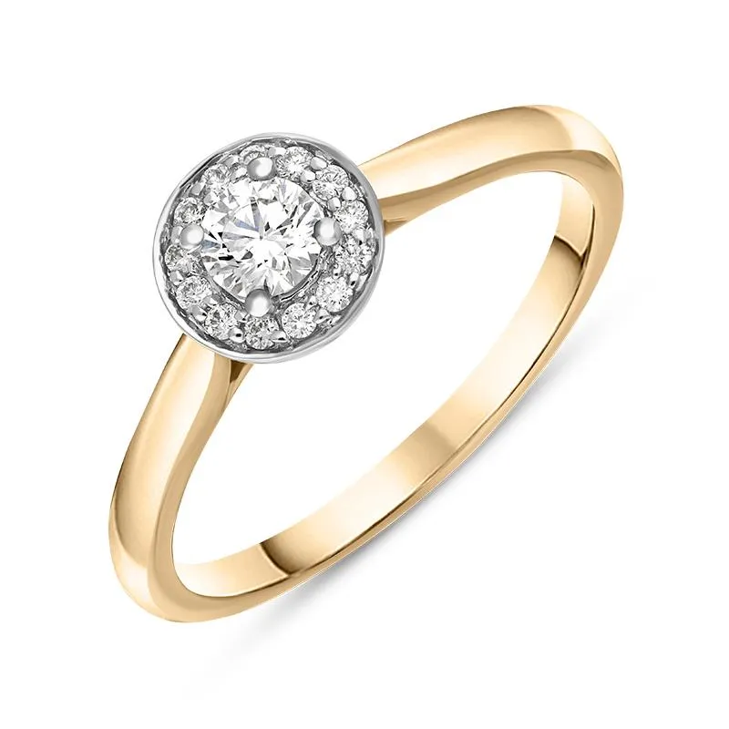 18ct Rose Gold Diamond Round Halo Ring sold by Jura Watches