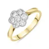 18ct Yellow Gold Diamond Round Brilliant Cut Cluster Ring sold by Jura Watches