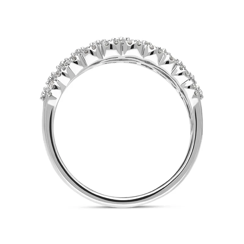 18ct White Gold Diamond Two Row Half Eternity Ring sold by Jura Watches product image thumbnail 3