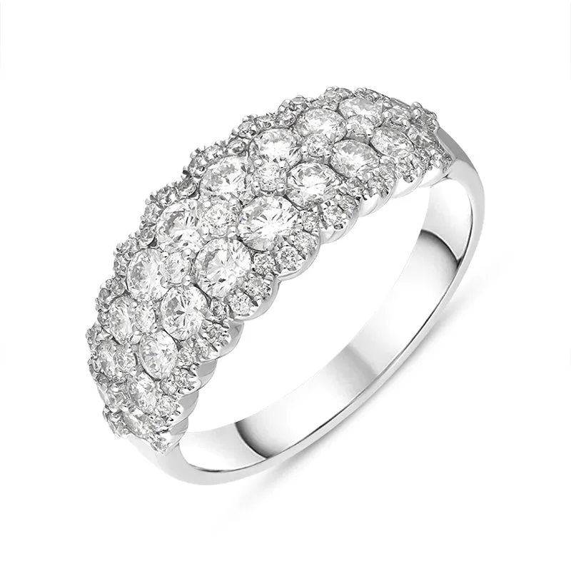 18ct White Gold Diamond Two Row Half Eternity Ring sold by Jura Watches